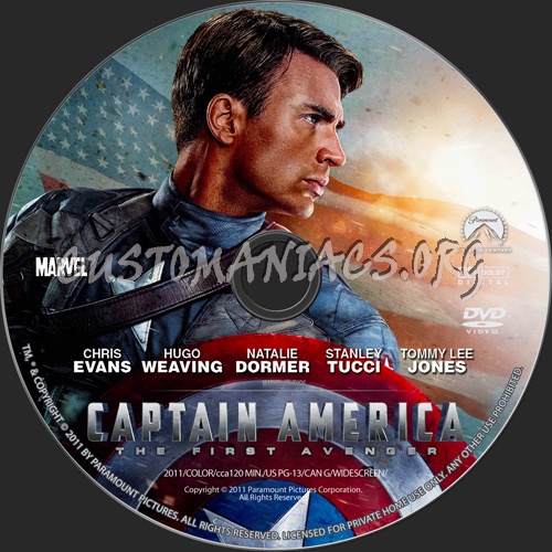 Captain America The First Avenger dvd label