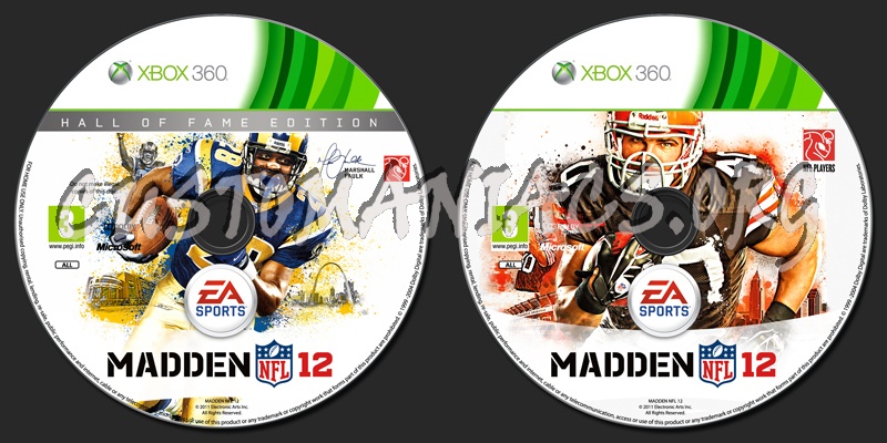 Madden Nfl 12 dvd label