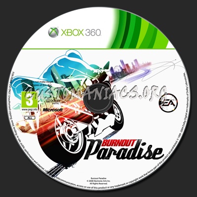 Burnout Paradise dvd label