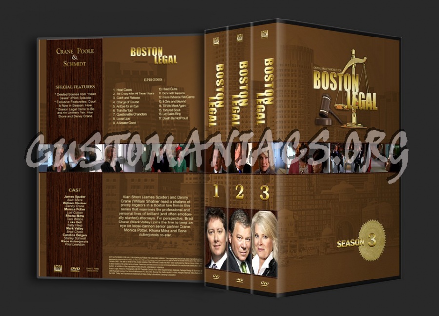 Boston Legal Season 1-3 dvd cover