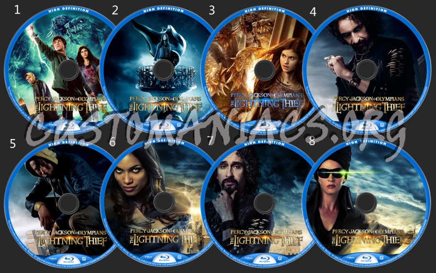 Percy Jackson & the Olympians The Lightning Thief blu-ray label