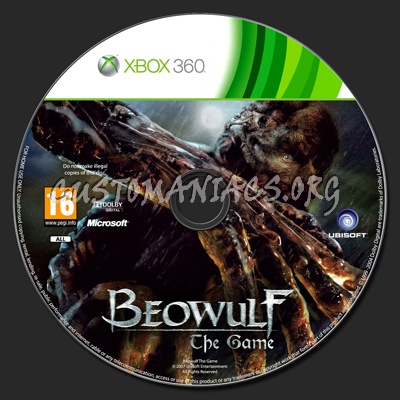 Beowulf The Game dvd label