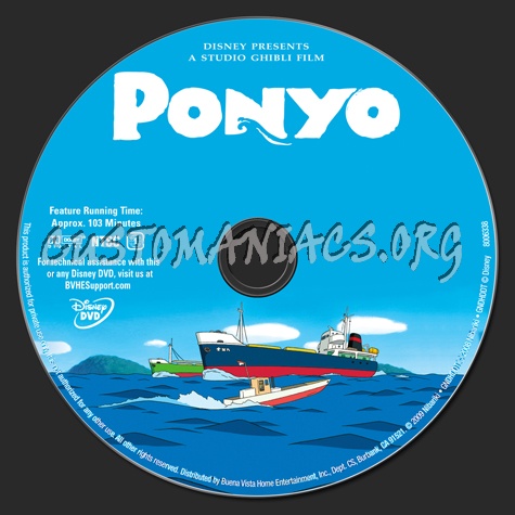 Ponyo dvd label