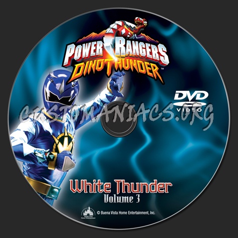 Power Rangers DinoThunder White Thunder Volume 3 dvd label