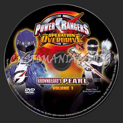 Power Rangers Operation Overdrive Brownbeard's Pearl Volume 1 dvd label