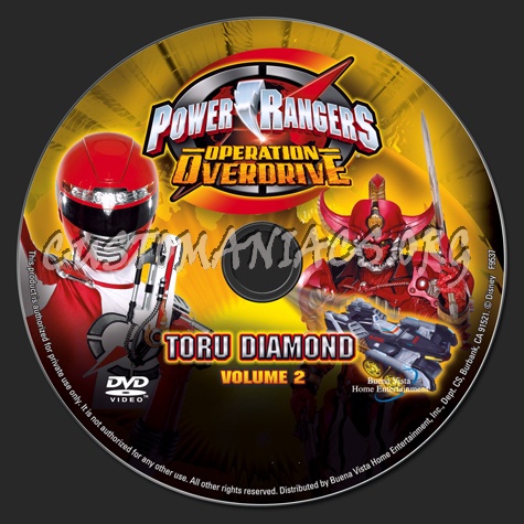 Power Rangers Operation Overdrive Toru Diamond Volume 2 dvd label