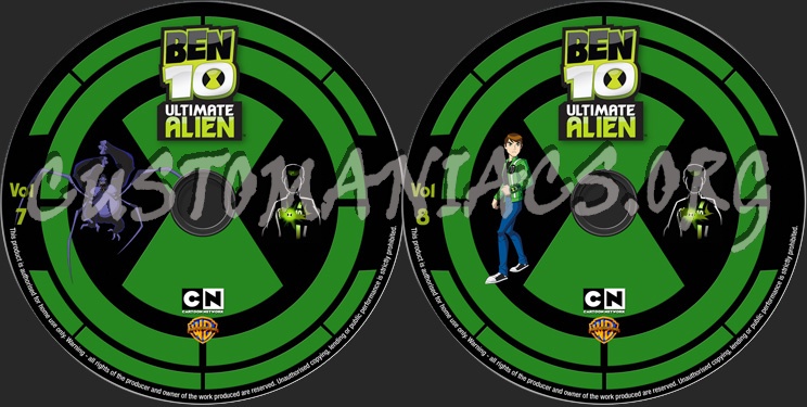 Ben 10 Ultimate Alien Vol 7&8 dvd label