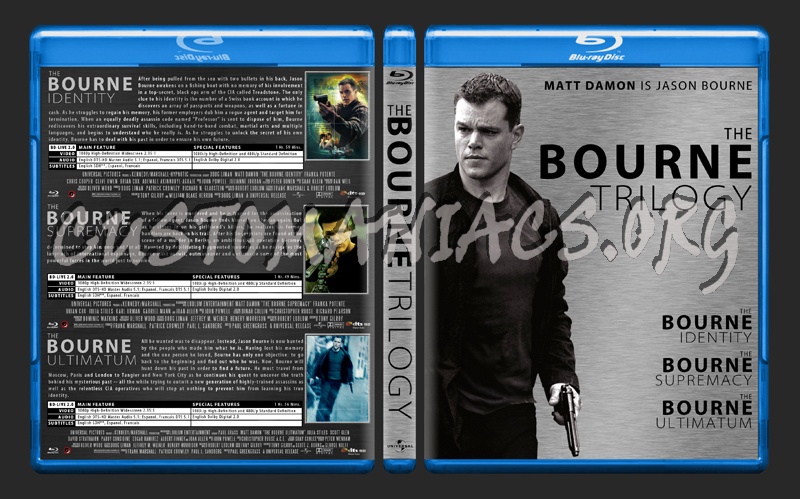 The Bourne Trilogy blu-ray cover