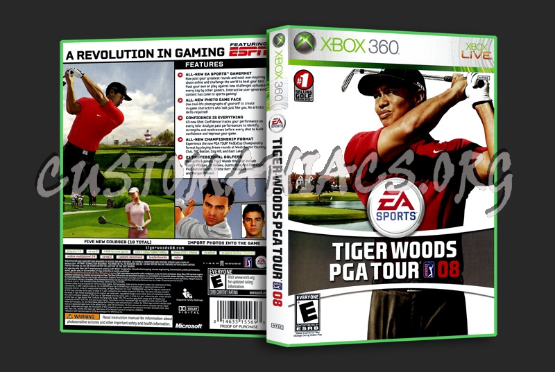 Tiger Woods PGA Tour '08 dvd cover