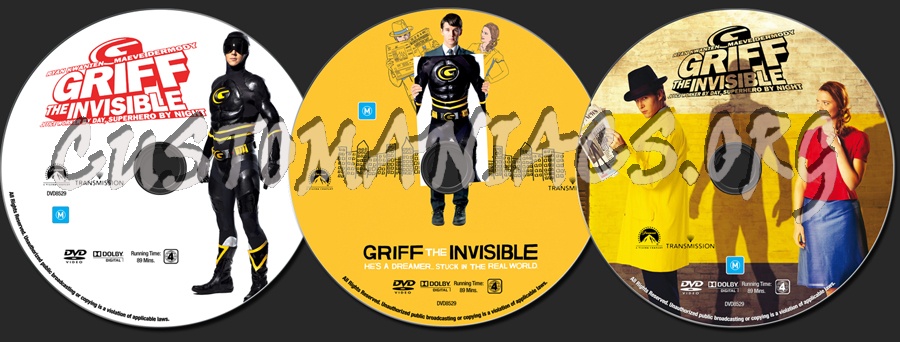 Griff The Invisible dvd label