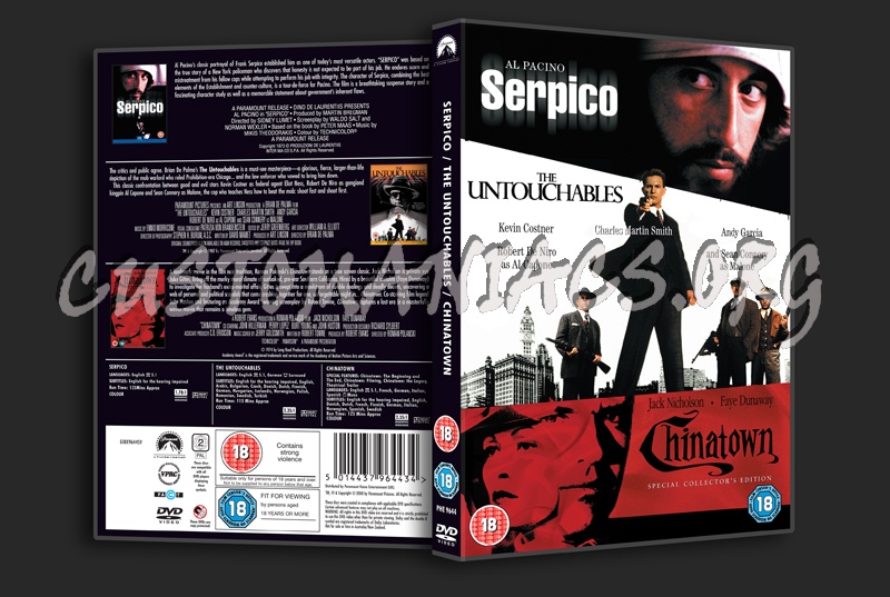 Serpico / The Untouchables / Chinatown dvd cover