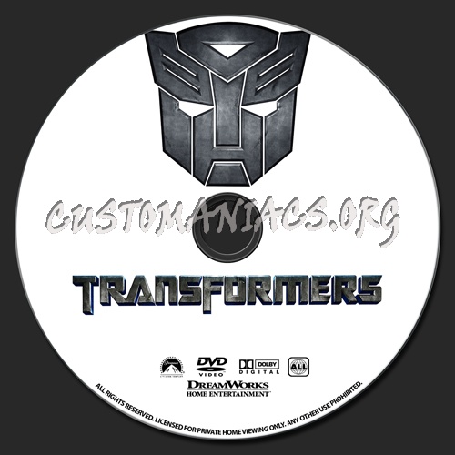 Transformers dvd label