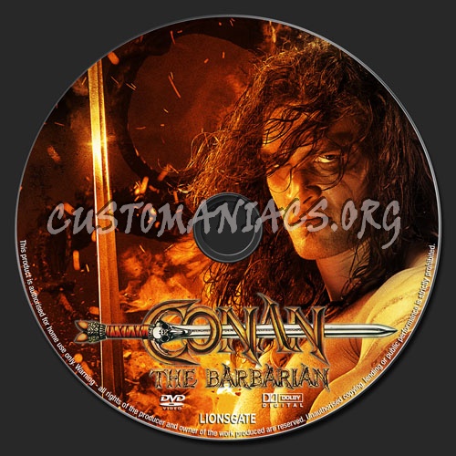 Conan The Barbarian 2011 dvd label