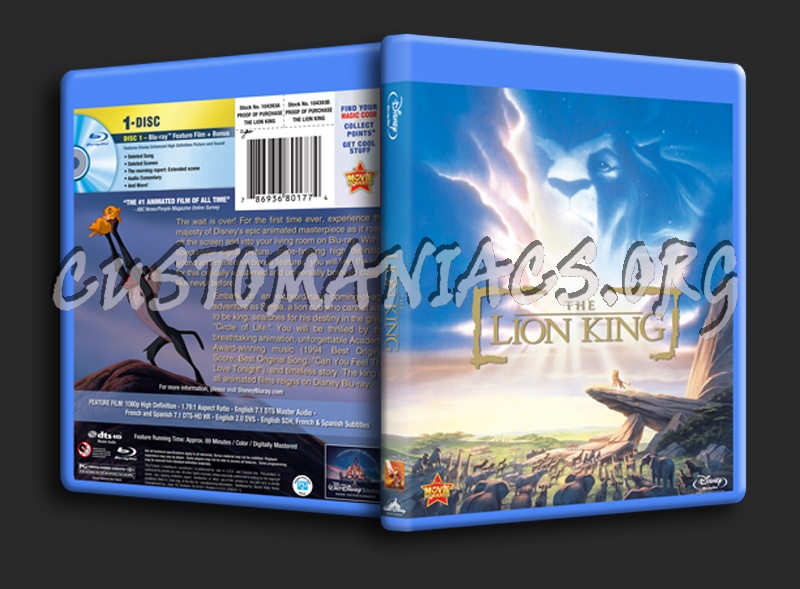 The Lion King blu-ray cover