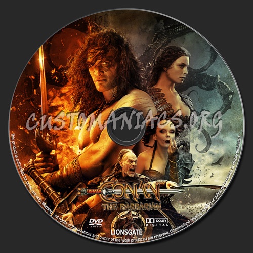 Conan The Barbarian 2011 dvd label