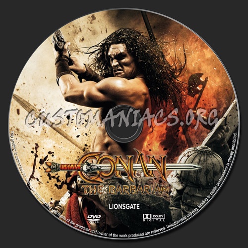 Conan The Barbarian 2011 dvd label