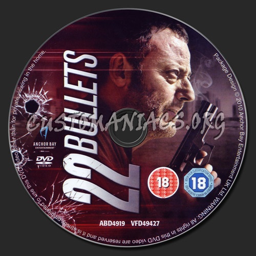 22 Bullets dvd label