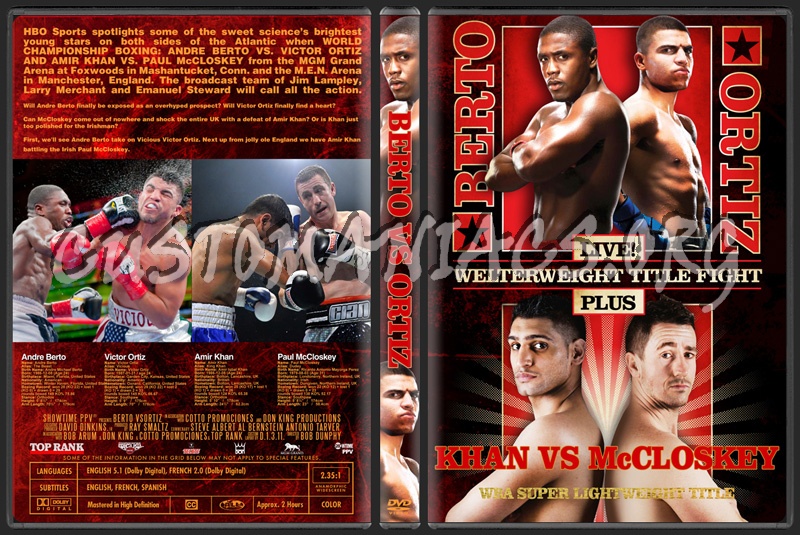 Berto vs Ortiz - Khan vs McCloskey dvd cover