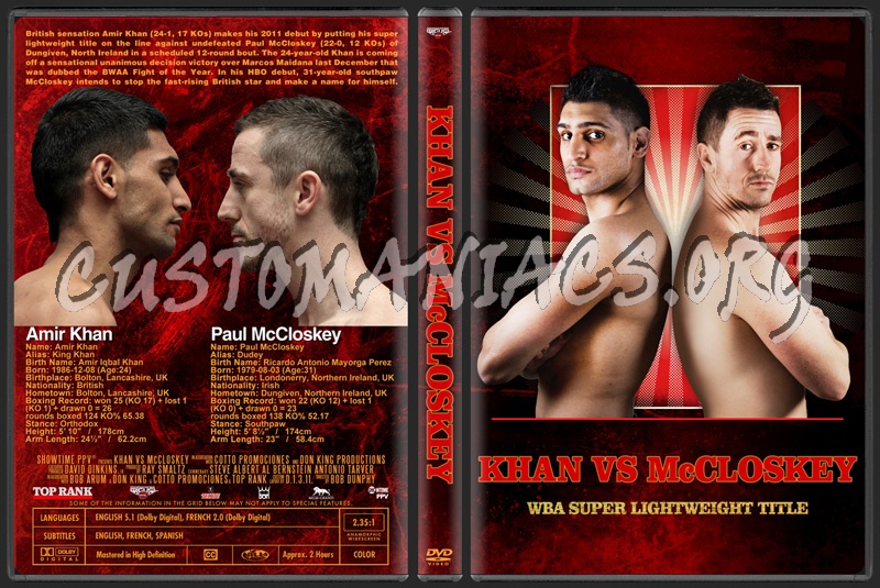 Berto vs Ortiz - Khan vs McCloskey dvd cover