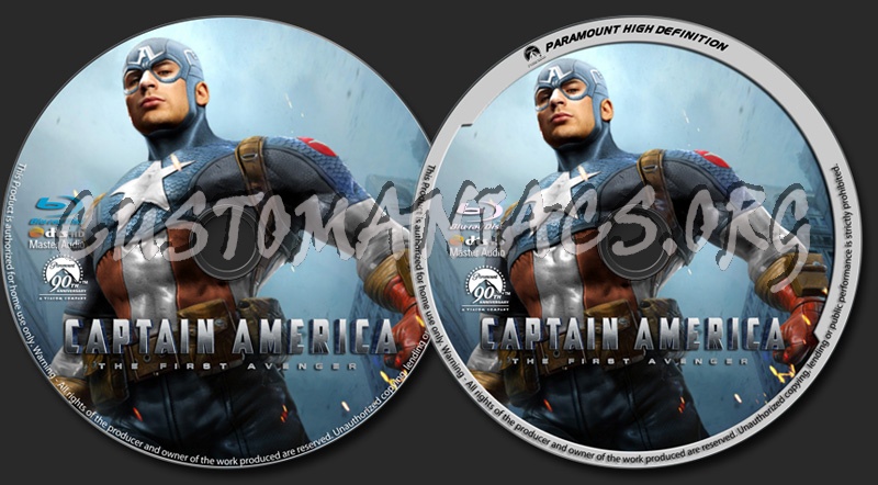 Captain America The First Avenger blu-ray label