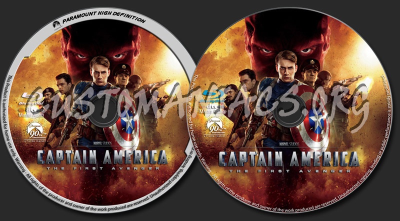 Captain America The First Avenger blu-ray label