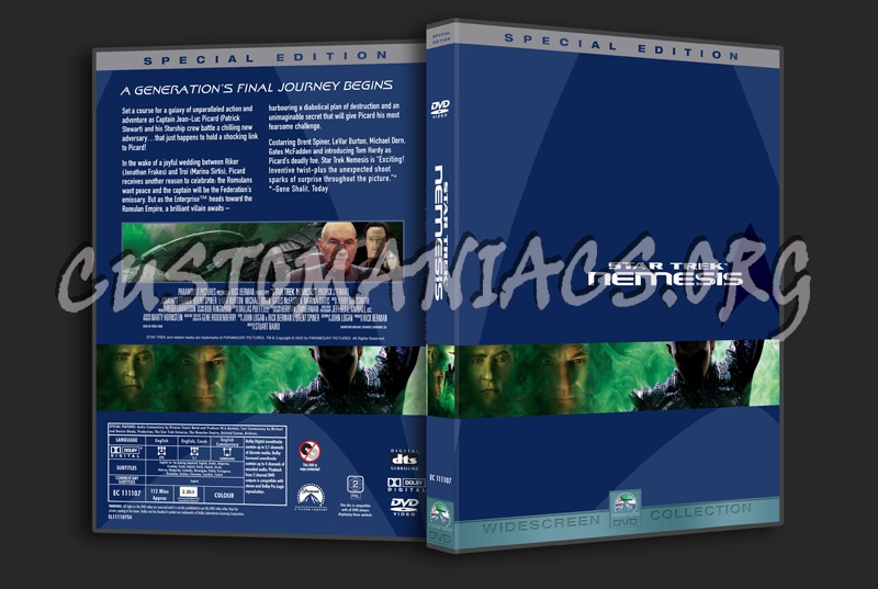 Star Trek X Nemesis dvd cover