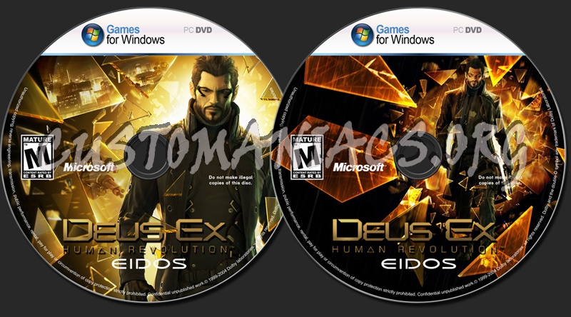 Games for Windows Deus Ex Human Revolution dvd label