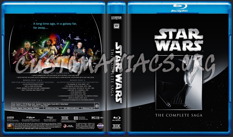 Star Wars The Complete Saga blu-ray cover - DVD Covers & Labels by  Customaniacs, id: 147990 free download highres blu-ray cover