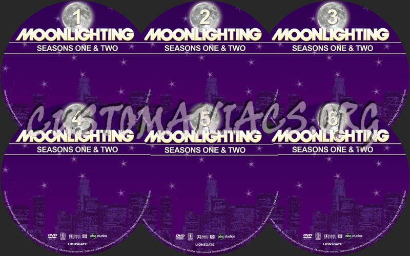 Moonlighting: Seasons 1 & 2 dvd label