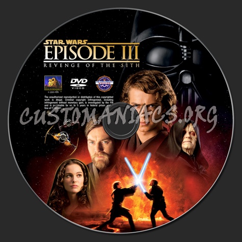 Star Wars Episode 3 - Revenge of the Sith dvd label