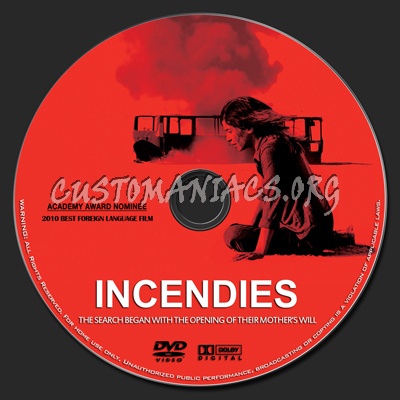 Incendies dvd label