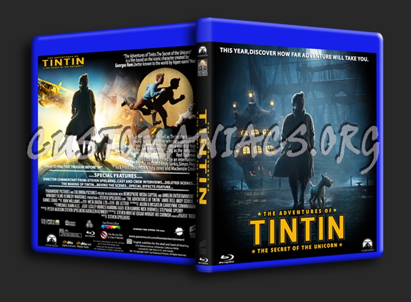 The Adventures of Tintin The Secret of the Unicorn blu-ray cover