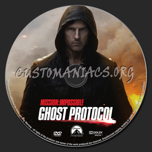 Mission Impossible Ghost Protocol dvd label