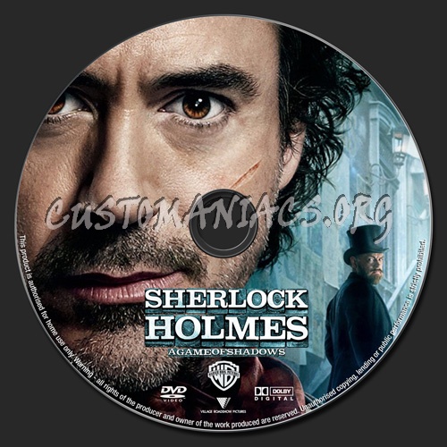 Sherlock Holmes A Game of Shadows dvd label