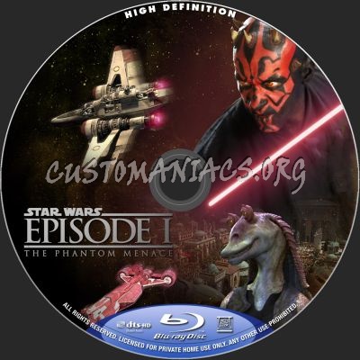 Star Wars - The Phantom Menace blu-ray label