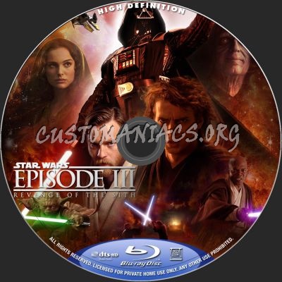 Star Wars - Revenge Of The Sith blu-ray label