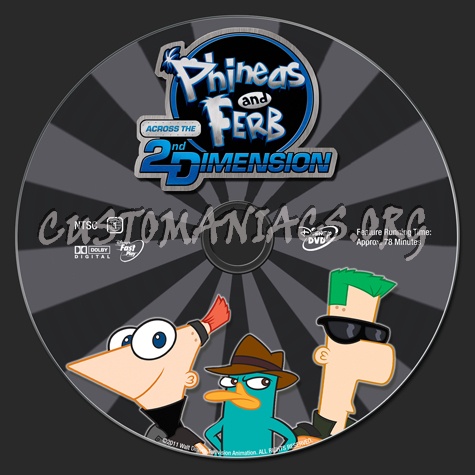 Phineas and Ferb The Movie Across the 2nd Dimension dvd label