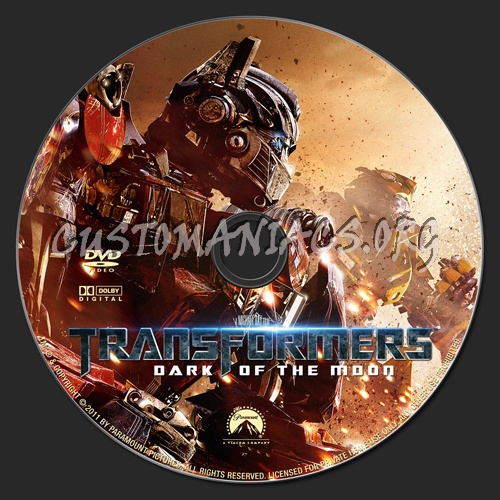 Transformers Dark of the Moon dvd label