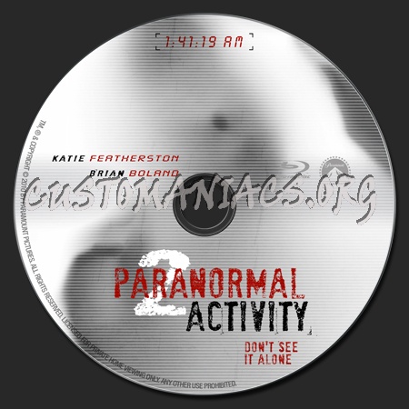 Paranormal Activity 2 blu-ray label