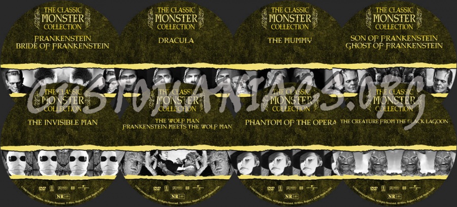 The Classic Monster Collection dvd label