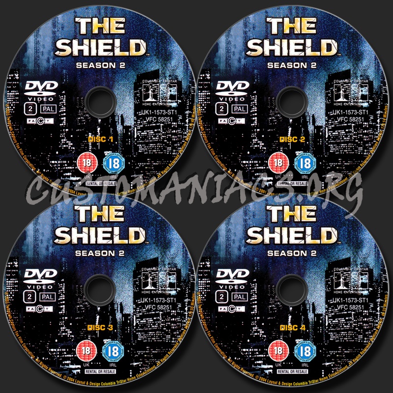 The Shield Season 2 dvd label