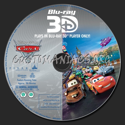 Cars 2 blu-ray label