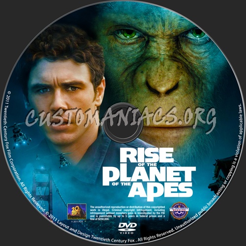 Rise of the Planet of the Apes dvd label