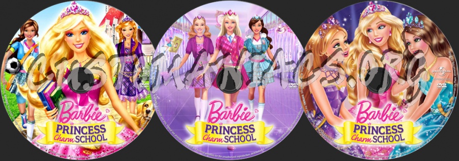 Barbie Princess Charm School dvd label