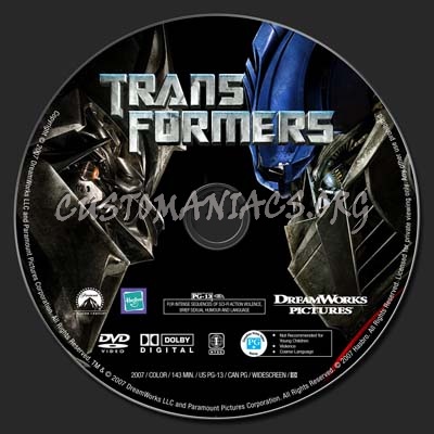 Transformers dvd label