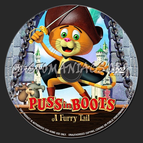 Puss in Boots - A Furry Tail dvd label