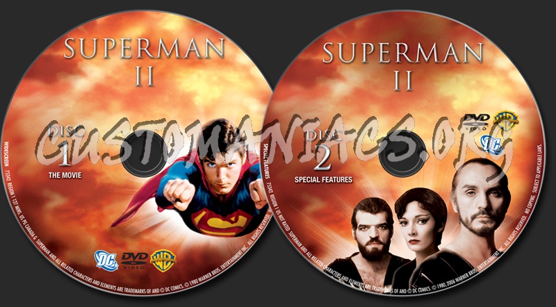 Superman 2 dvd label