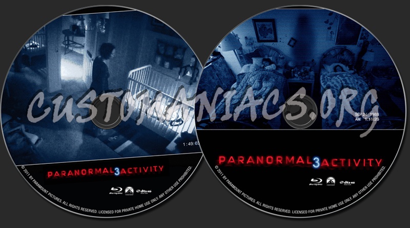 Paranormal Activity 3 blu-ray label