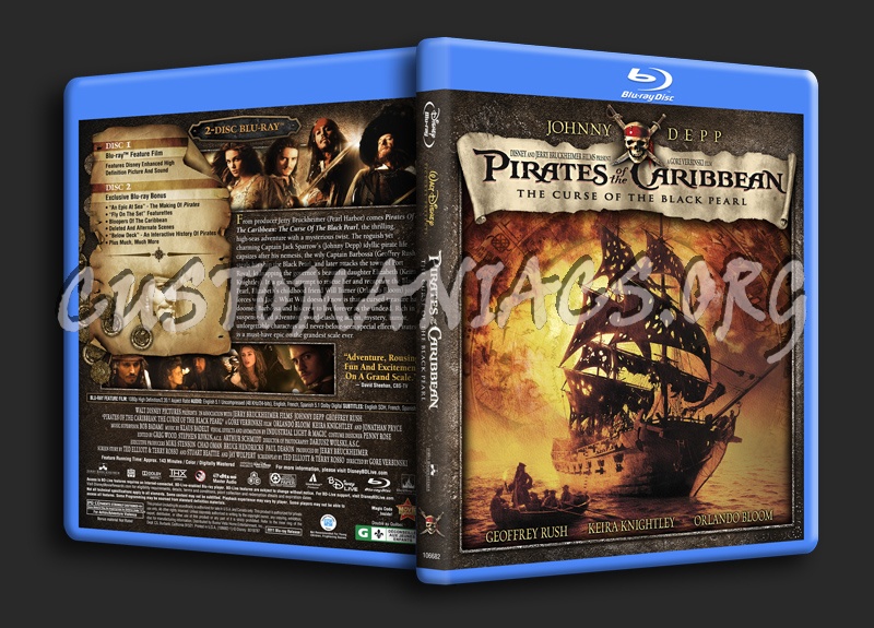 Pirates Of The Caribbean: The Curse Of The Black Pearl blu-ray cover