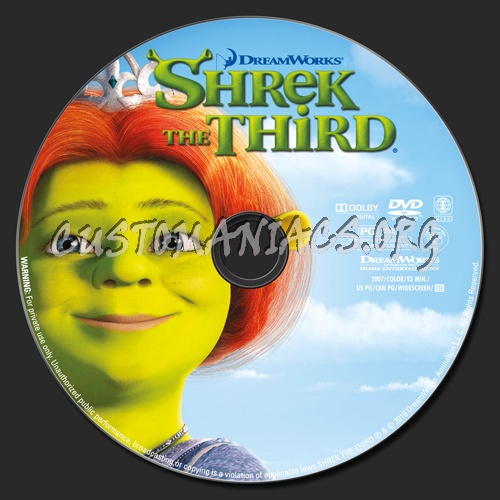 Shrek the Third dvd label